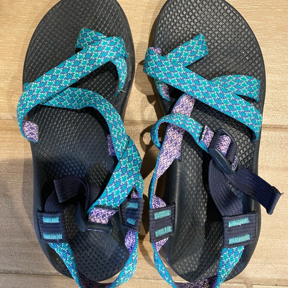 Chaco Teal and Lavender Women's Sandals